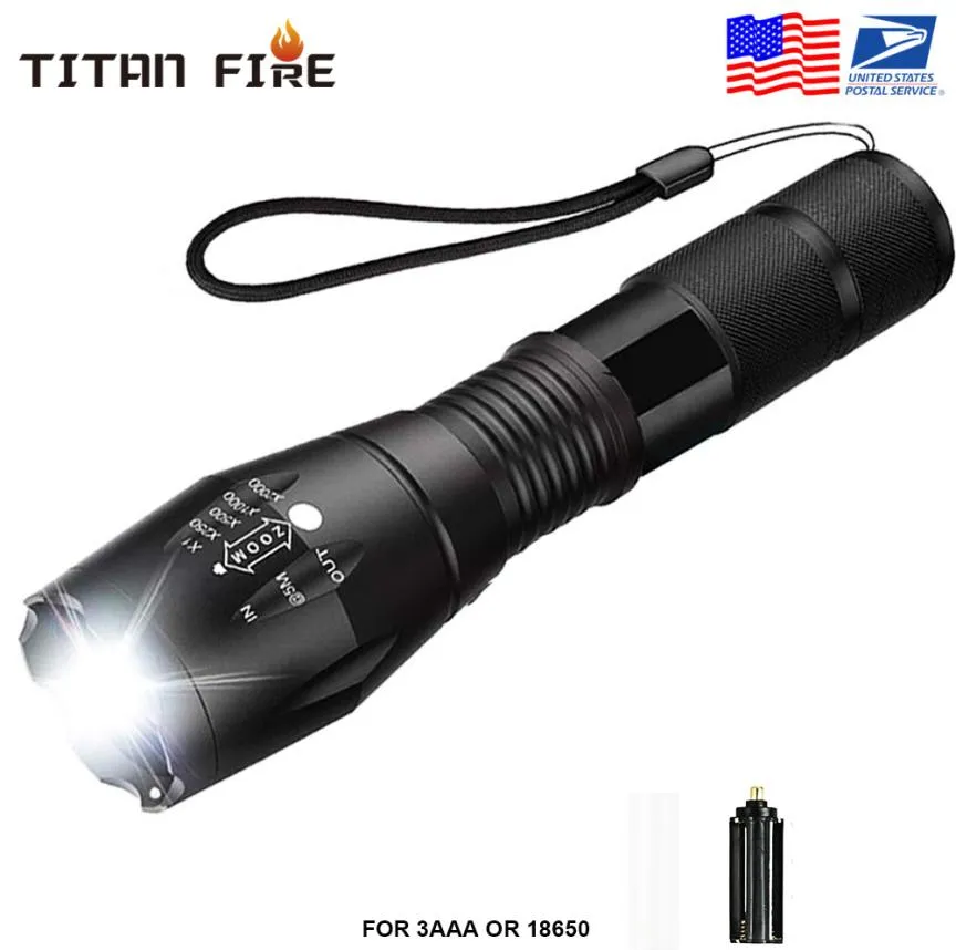Lampe de poche LED extérieure 2000lm Ultra Bright Linterna Torch Torch T6 Camping Lights 5 Modes Zoomable Light5478707