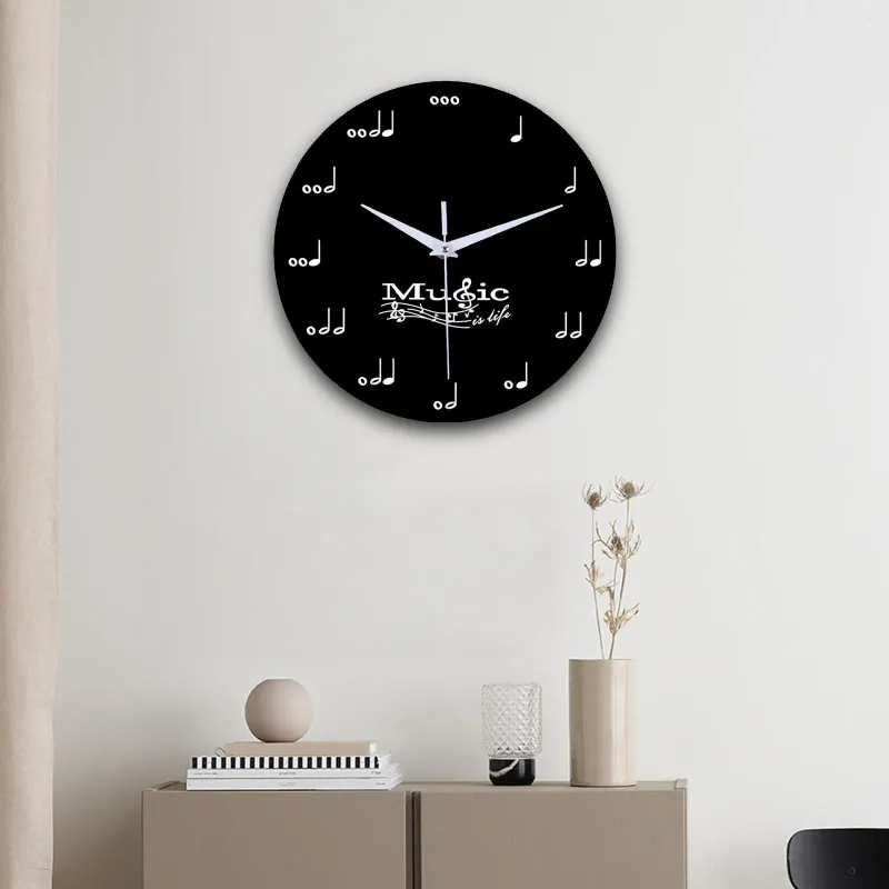 Wandklokken moderne klok niet tikkende ronde decoratieve hangende 12 inch musical