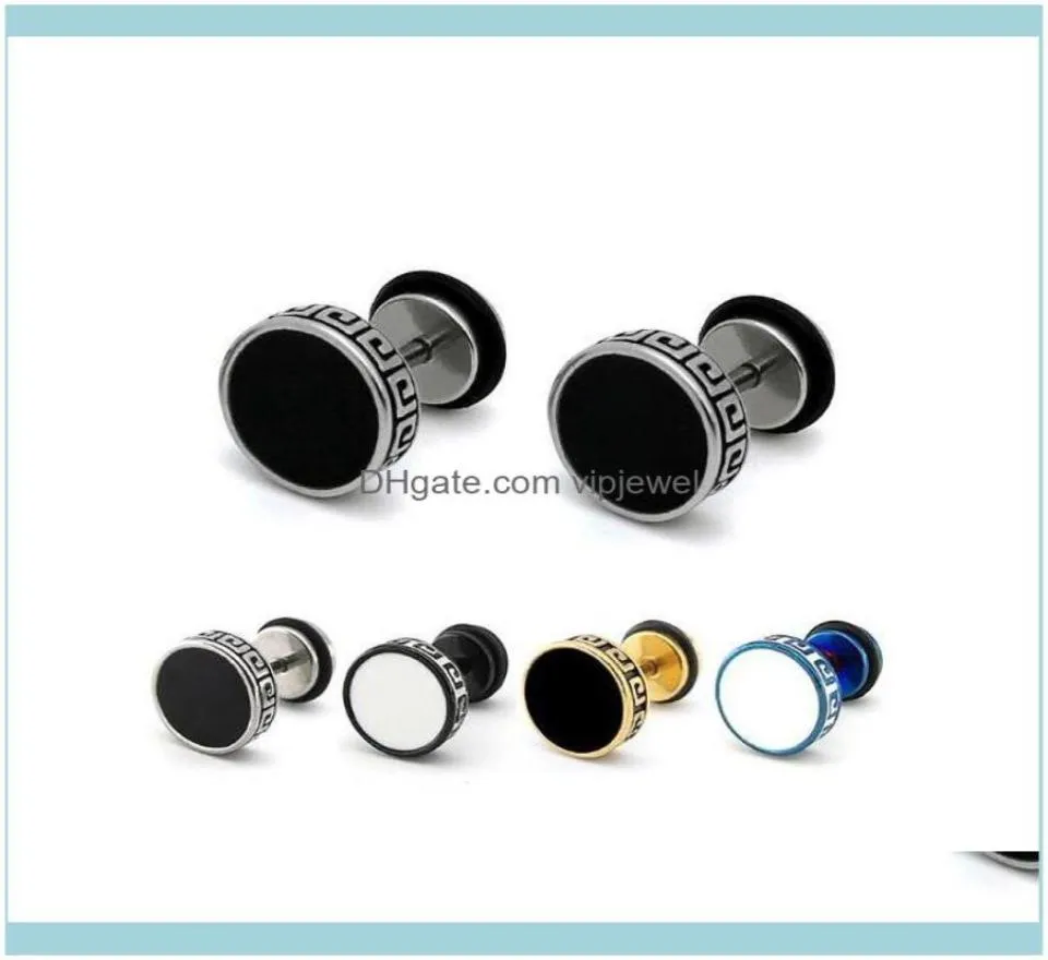 Paire de bijoux à étalon Unisexe Bargotage Titanium Steel Moules d'oreilles Punk anti-allergie Piercing Eore Male Cadeaux de mode Drop Livraison KYC3360316