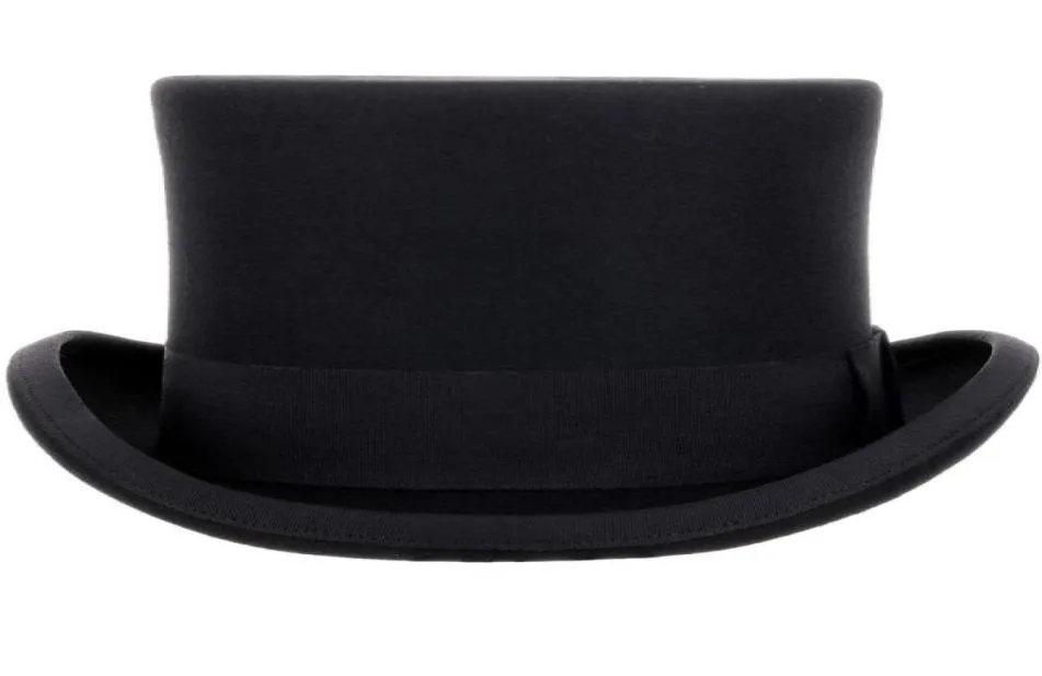 135 cm High 100 Wool Top Hat Satin fodrad President Party Men039s Felt Derby Black Hat Women Men Fedoras60241969679123