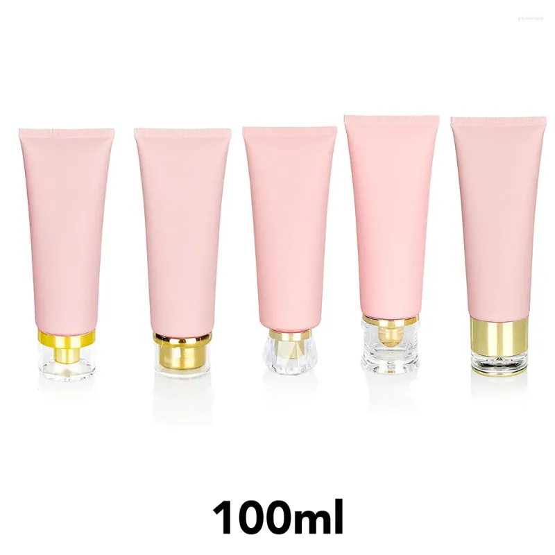 Bouteilles de rangement 100 ml tube compressé rose mate 10g de givre vide en plastique de givre en plastique molle molle cosmétique de maquilleur