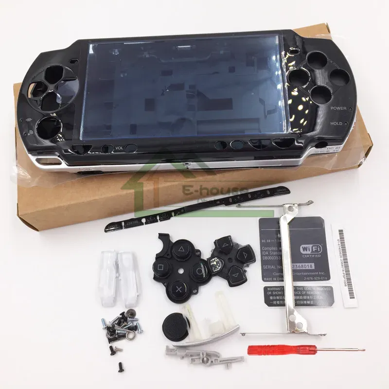 Sony PSP2000 PSP 2000 Siyah Renk Tam Konut Kılıfı Tam Kabuk Kılıfı Düğmeler Kiti ile Değiştirme