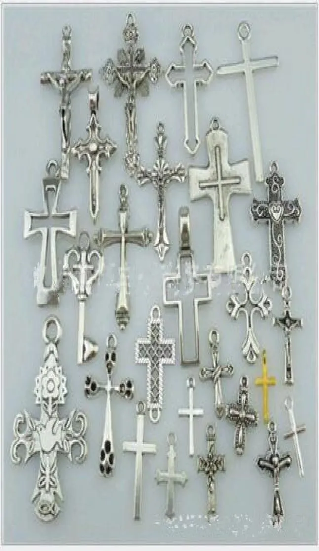 50PCS Lot Mix Antique Silver Connector Charms Wisids Athoy Religijne Akcesoria do biżuterii 7401895