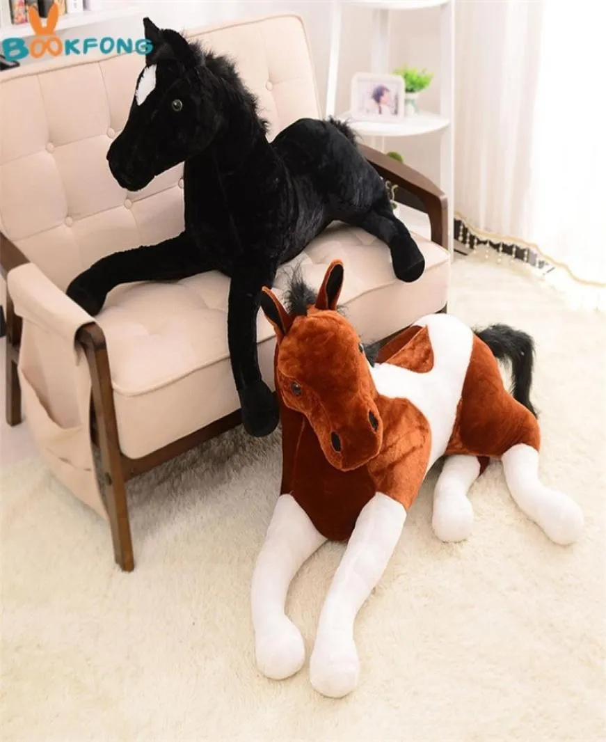 BOOKFONG 1PC Simulação Animal 70x40cm Horse Plexh Plelight Toy Horse Horse Doll para presente de aniversário LJ2011261601405