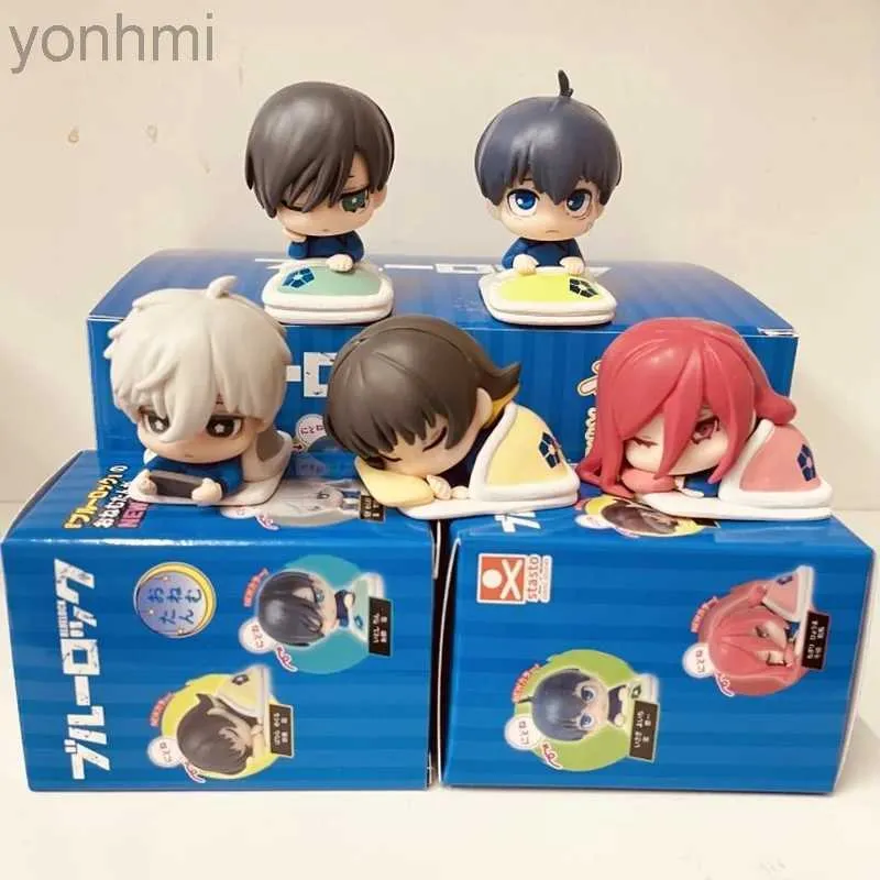 Anime manga anime mavi kilit uyku gashapon figürleri nagi seishiro yoichi isagi aksiyon figür cadılar bayramı dekorasyon pvc modeli noum hediyesi 240413