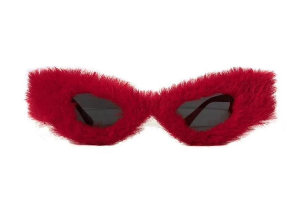 Solglasögon Vinterplysch Red Party Glasses Sticked Hat Sun Christmassunglasses5525336