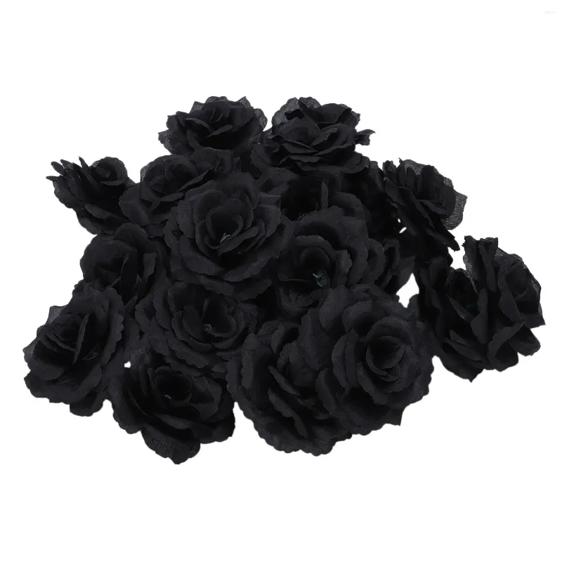 Sacs de rangement 20 pcs noirs artificiels de fleurs de soie fête de mariage maison de mariage jardin décor bricolage