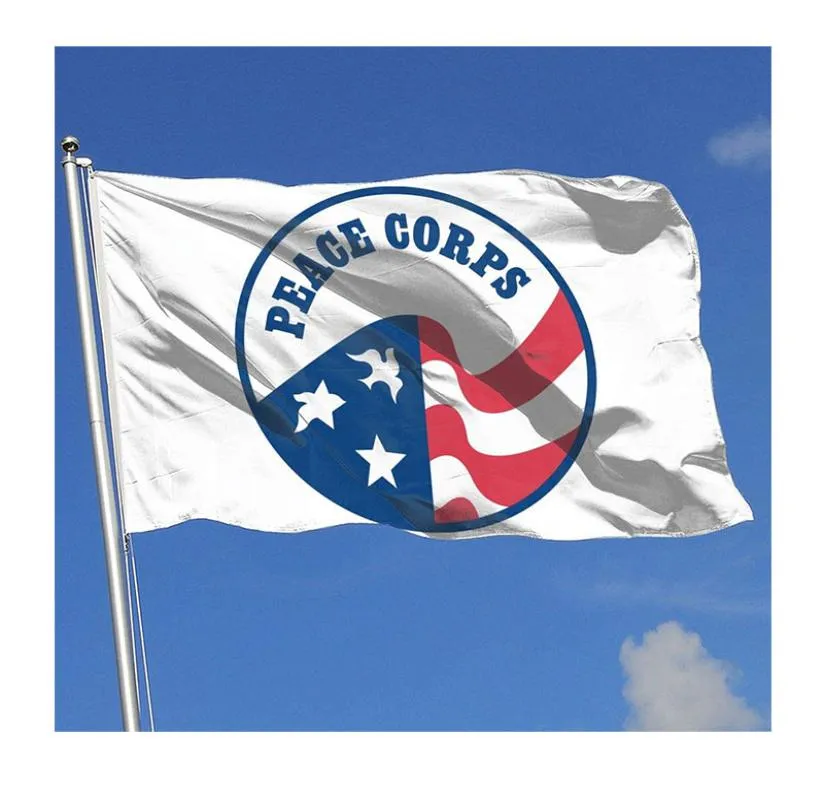 Wir lieben das Peace Corps Flag 3x5ft 150 x 90 cm Druck 100D Polyester Team Club Sports Team Flag mit Messing -Grommets2108897