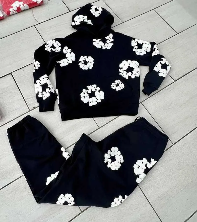 Sweatshirts Hoodies Sweatshirts 2024 New Harajuku Florial Flower Flower Flower Sweat Street Carnival Men and Women Loose Y2k Casual Y2K Vêtements 240412