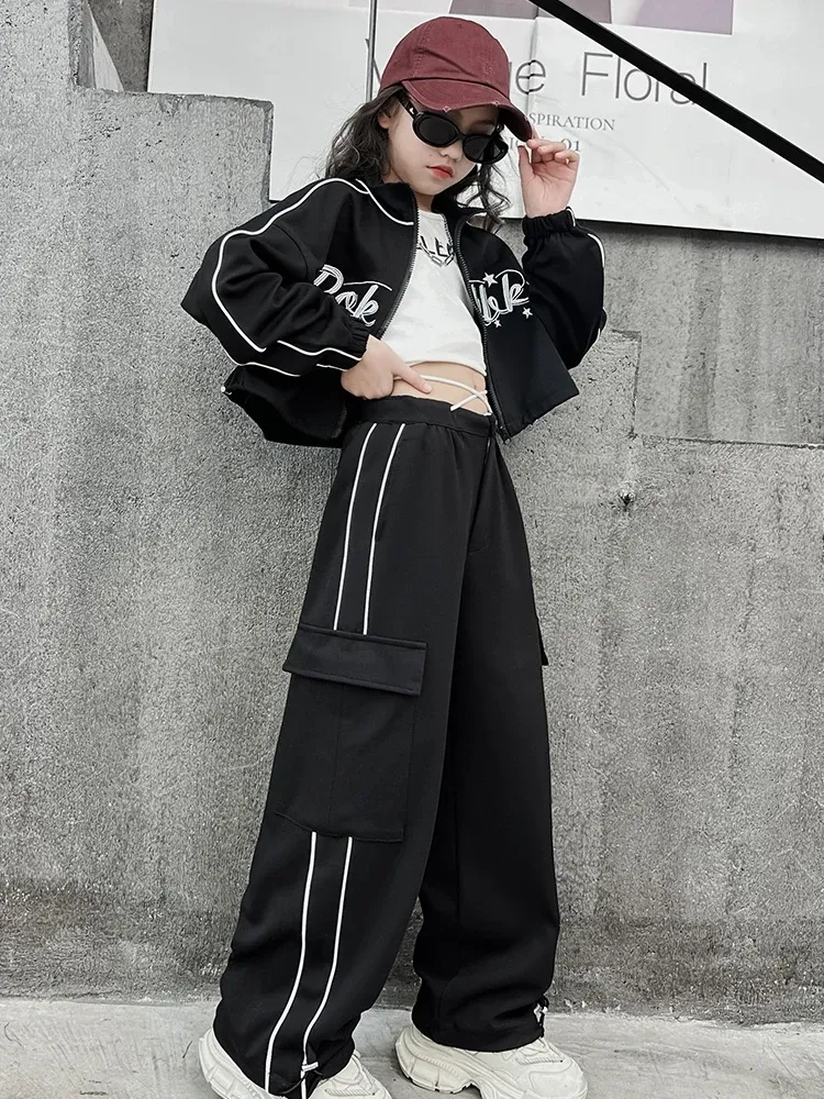 Girls' Modern Hip Hop Dance Rave Loose Sporty Suit - White & Black from ...