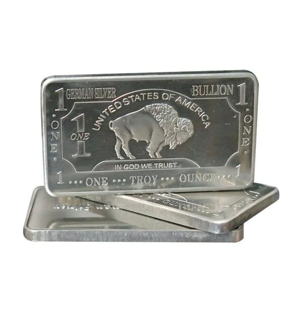 1 oz One Troy Ounce USA American Buffalo 999 Fine German Silver Bullion Bar 9760067