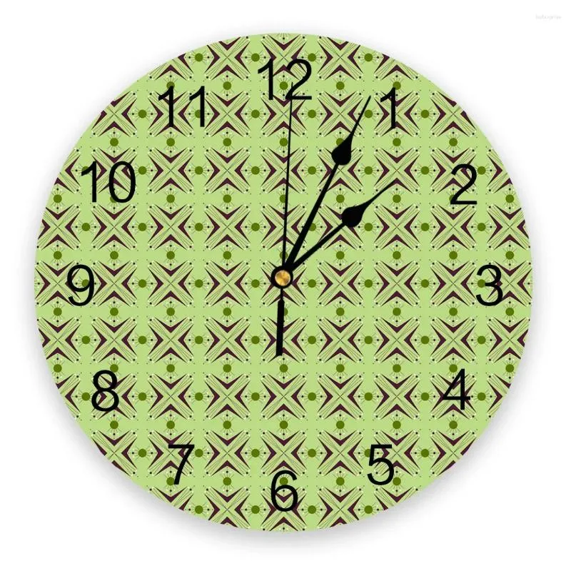 Orologi da parete Green Circle Triangolo Retro Orologio moderno per decorazione per ufficio casa Soggio