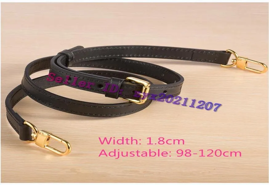 Top Quality Bag Strap Matt Black Genuine Calf Leather Shoulder Belt Substitute For Women Handbag Lady Messenger Purse Travel Duffl6023808