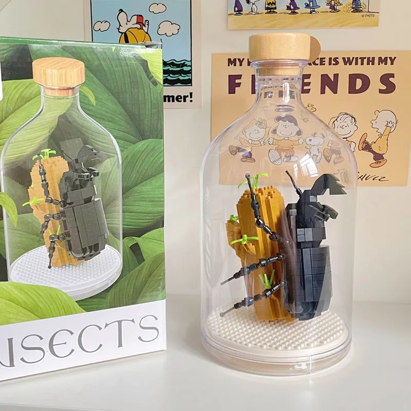 Creative DIY Insect Specimen Building Blocks Beetle Drifting
