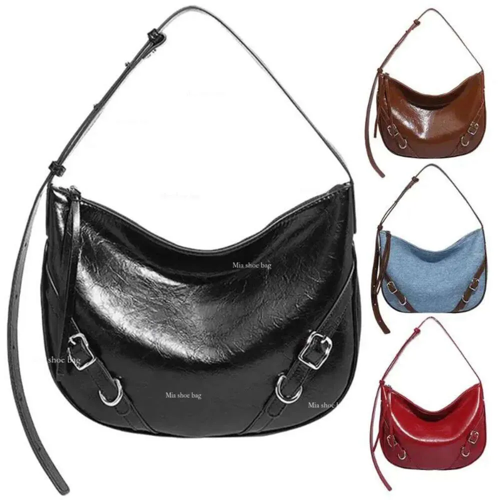 Drawstring Women Vintage Shoulder Bag Pu Leather Fashion Tote Handväskor Solid Color Crescent Sling Ladies Outdoor Daily