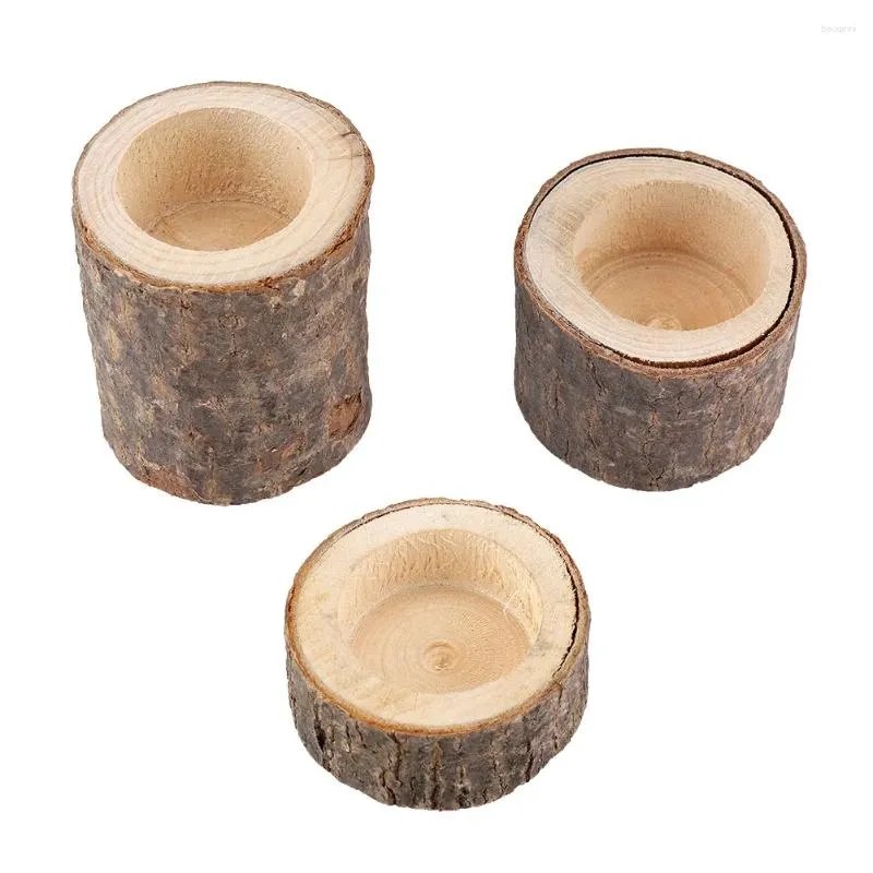 Bandlers Wood Timber Pile Holder Stand Candlestick Log Log Flower Pot Ornement Decor