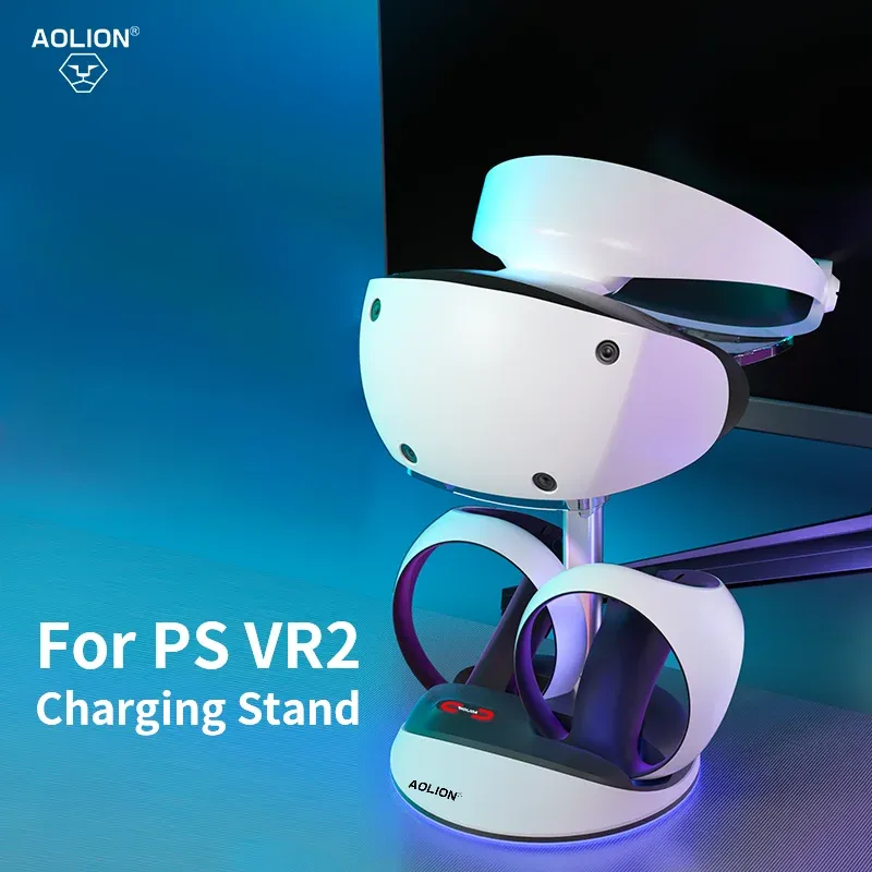 Suplican PS5 VR2 GamePad Display Light Charging Charging Stand para Sony PlayStation VR2 Handle Dual Dock Charger Charger Soporte Accesorios de bandeja