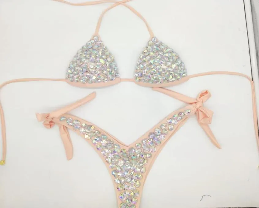 2021 Venus Vacation Diamond Biquíni Conjunto de roupas de banho Rhinestone Menas de banho Mulheres sexy BIQUINI Bling Stones Swimsuit81262435345706