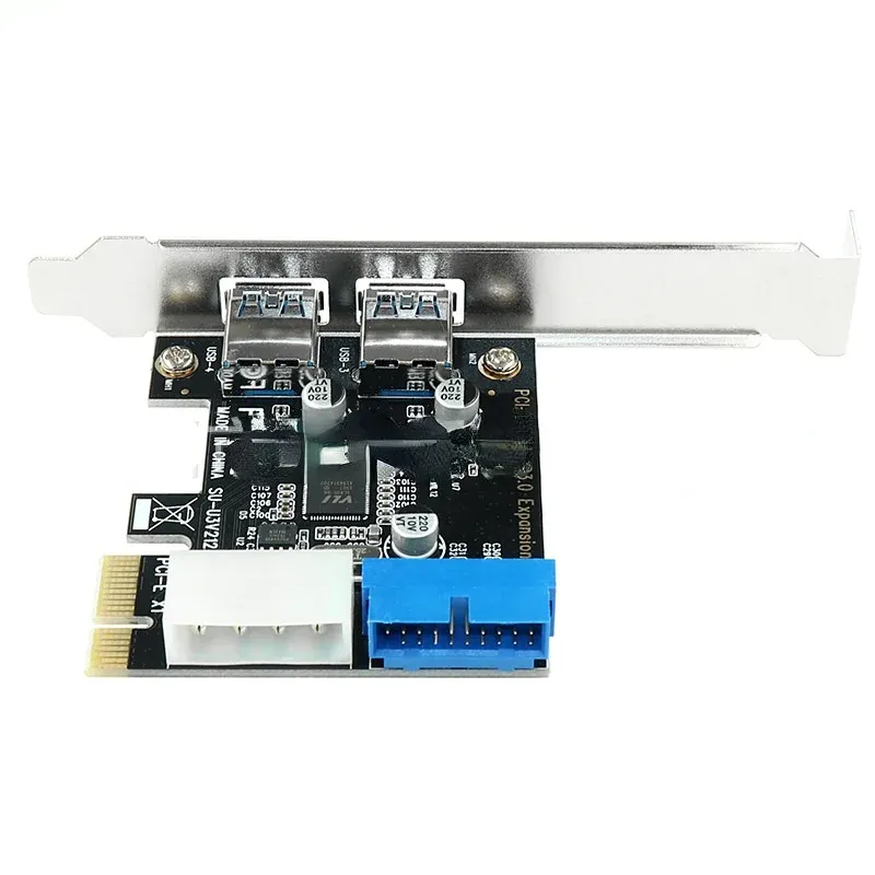 Adaptateur USBI Express PCI E à USB 3.0 20pin Contrôleur de convertisseur PCIe X1 USB 3 0 2 PORTS ADAPTER USB3.I-E Carte d'extension