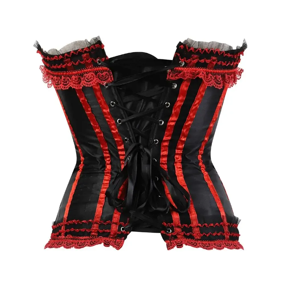 Corset Bustier Femme Lacet – Sans Bretelles – Effet Push-Up Et Taille Fine – Pour Soirée, Halloween, Déguisement – Taille XS à 7XL - 6