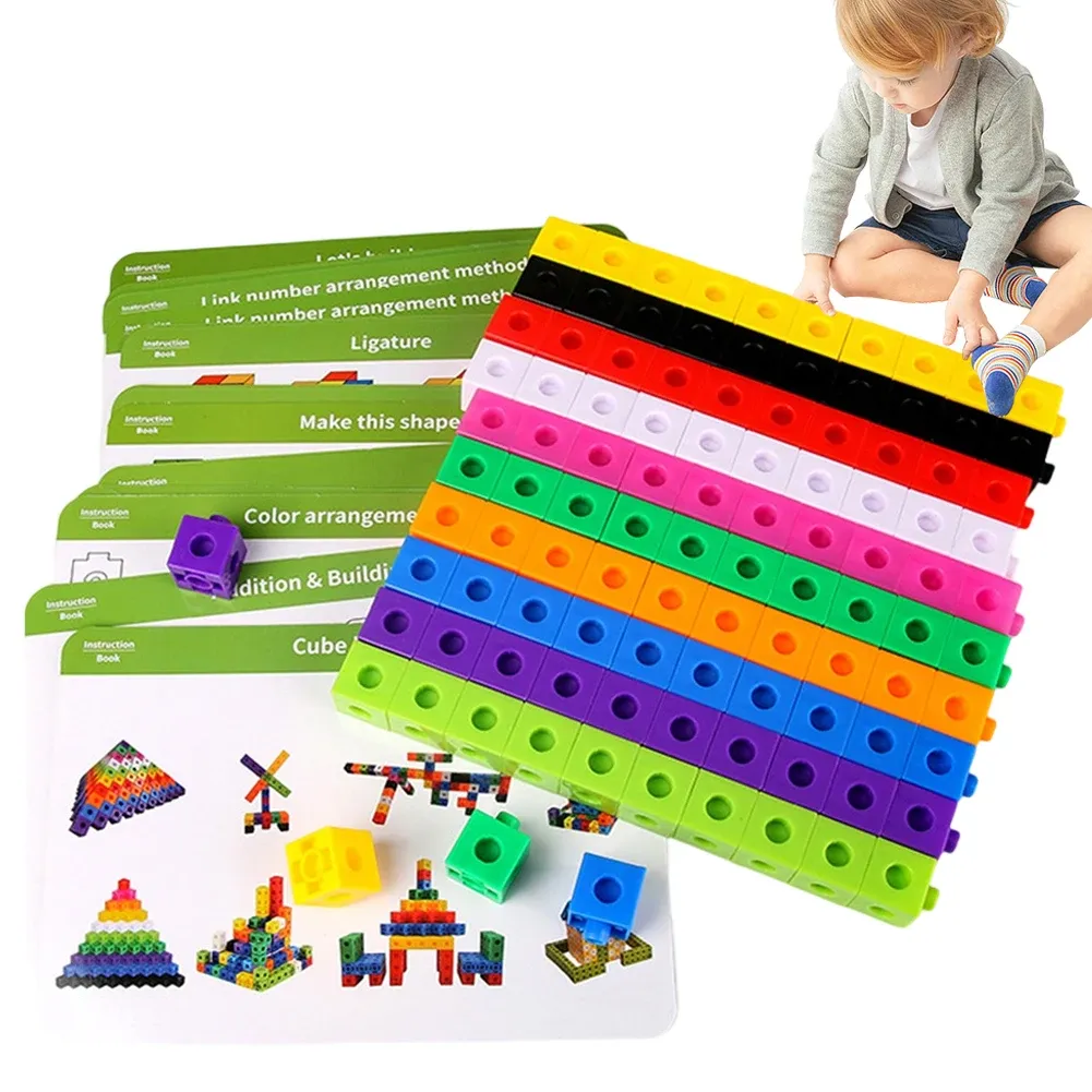Linking Cubes Set Plastic Math Counters For Kids Ages 3 Early Educational Toy For Learning And Counting From Homepro15, $8.49 - View #2