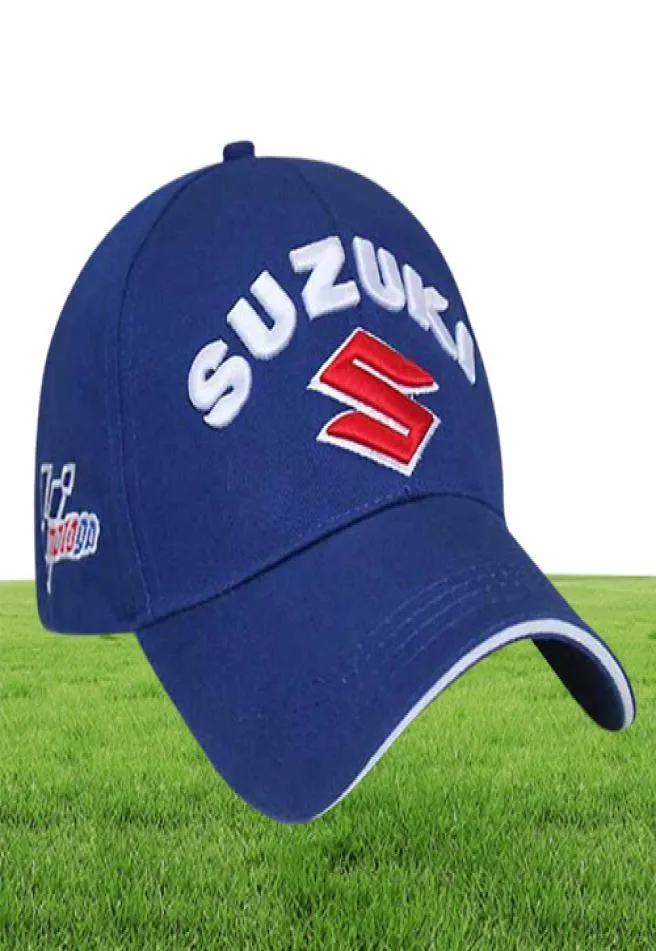 Men SUZUKI Race Cap F1 Car MOGO Gp Motorcycle Racing Caps Male Hook And Loop Sports Baseball Sun Cap Hat Black Blue Color4302398