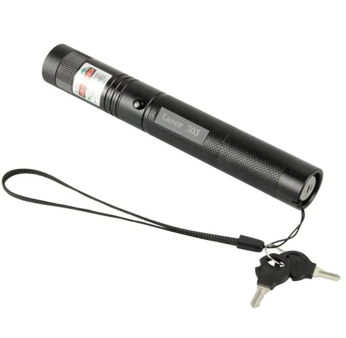 303 Green Laser Pointer Pen 532nm 5MW Justerbar Focus Batteriladdare US Adapter Set 6902032