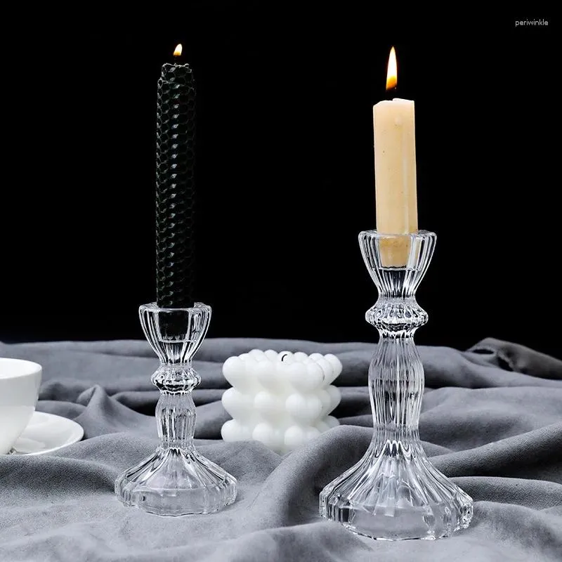 Candle Holders Glass Holder Dlicate Crystal Stand Exquisite Candlestick Pillar Table Home Christmas Decor