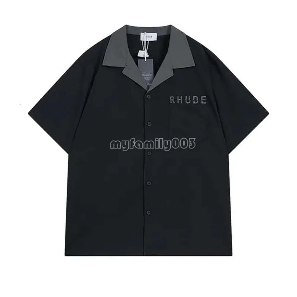 Ny Rhude Blus Shirt Polo Shirt Designer Polo Shirt Tshirt Mens Polos Men Po For Mens New Style High Quality Rhude Shirt Luxury Brand Men's T-Shirts US Size 53