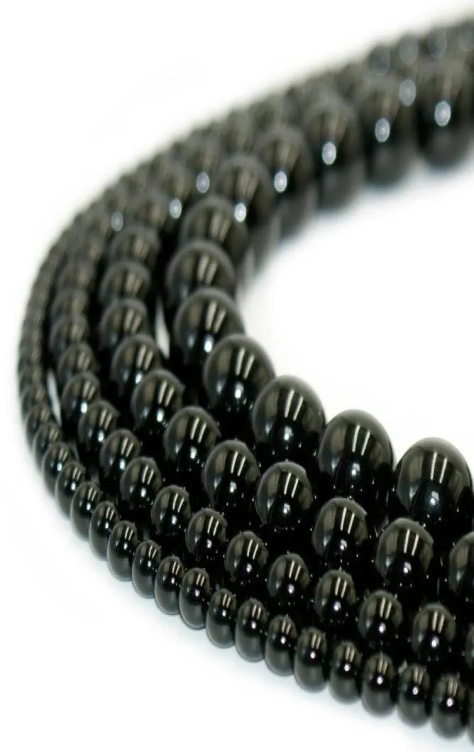 100 Doğal Taş Siyah Obsidyen Boncuklar Yuvarlak Taş Diy Bilezik Mücevherleri için Gevşek Boncuklar 1 Strand 15 inç 410 mm23294509328839