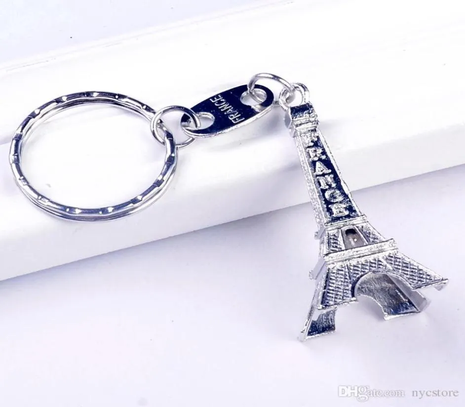 Vintage Eiffel Tower Keychain estampé Paris France Tower Pendant Pendard Cédeaux Cadeaux Fashion Key Chain Gold Sliver Bronze9592059