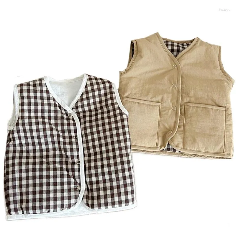 Jackets 2024 Kids Vest Autumn Winter Children Vests Coats Two Sides 1 ...