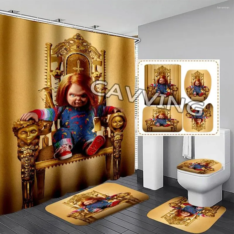 Shower Curtains Funny Chucky 3D Print Curtain Waterproof Bathroom Anti
