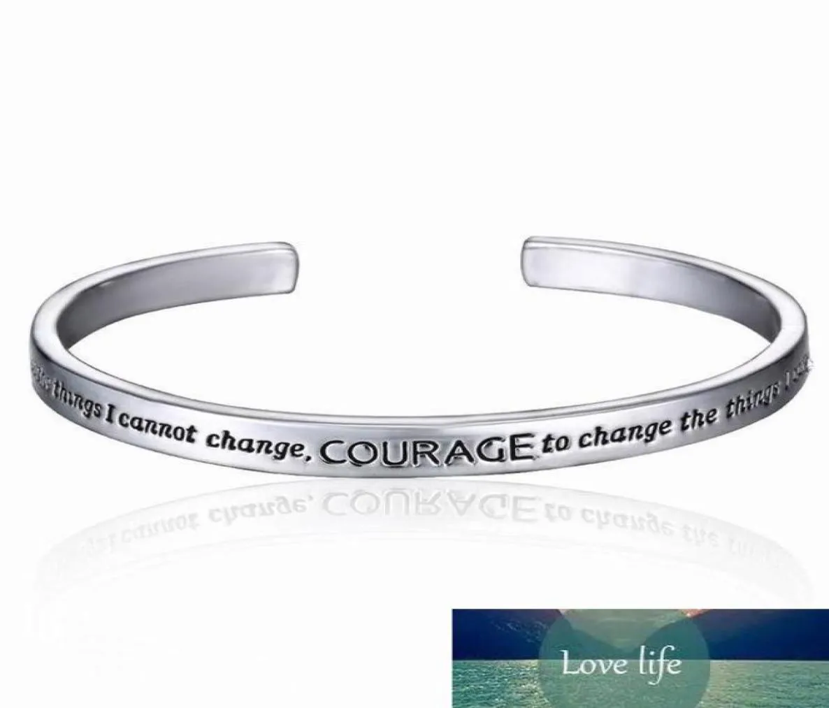 Serenity Prayer Brangle Bracelet plaqué en argent dans une boîte cadeau Love for Women Factory Expert Design Quality Dergest Style O3473896213500