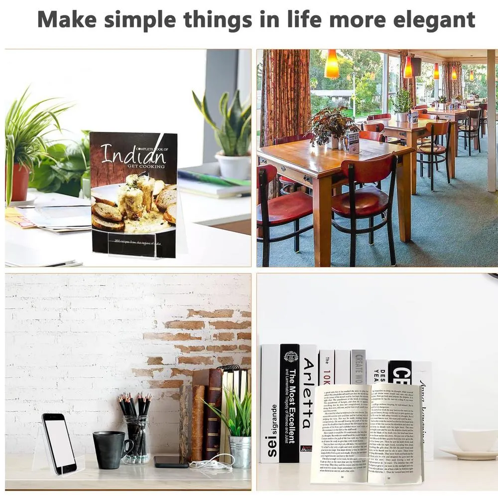 Clear Acrylic Book Stand Display Holders for Desktop Vertical Bookshelf ...