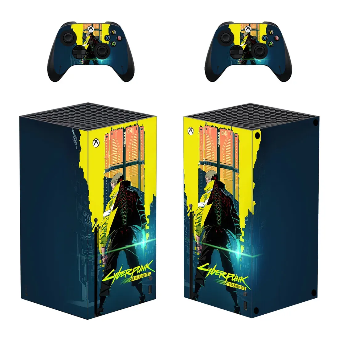 Autocollants anime cyberpunk edgerunners skin autocollant sticker couvercle pour la console Xbox Series X et 2 contrôleurs