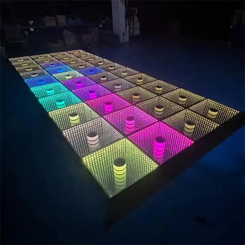 RGB Full Color LED Dance Floor Tiles with DMX Stage Light, ABS and