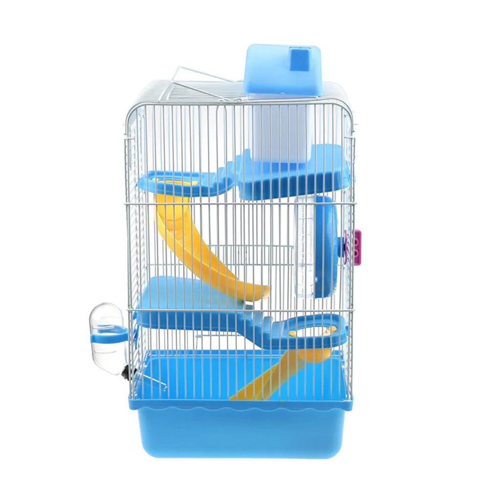 3-Tier Hamster Cage w/ Water Bottle, Wheel, Dish, Hideout for