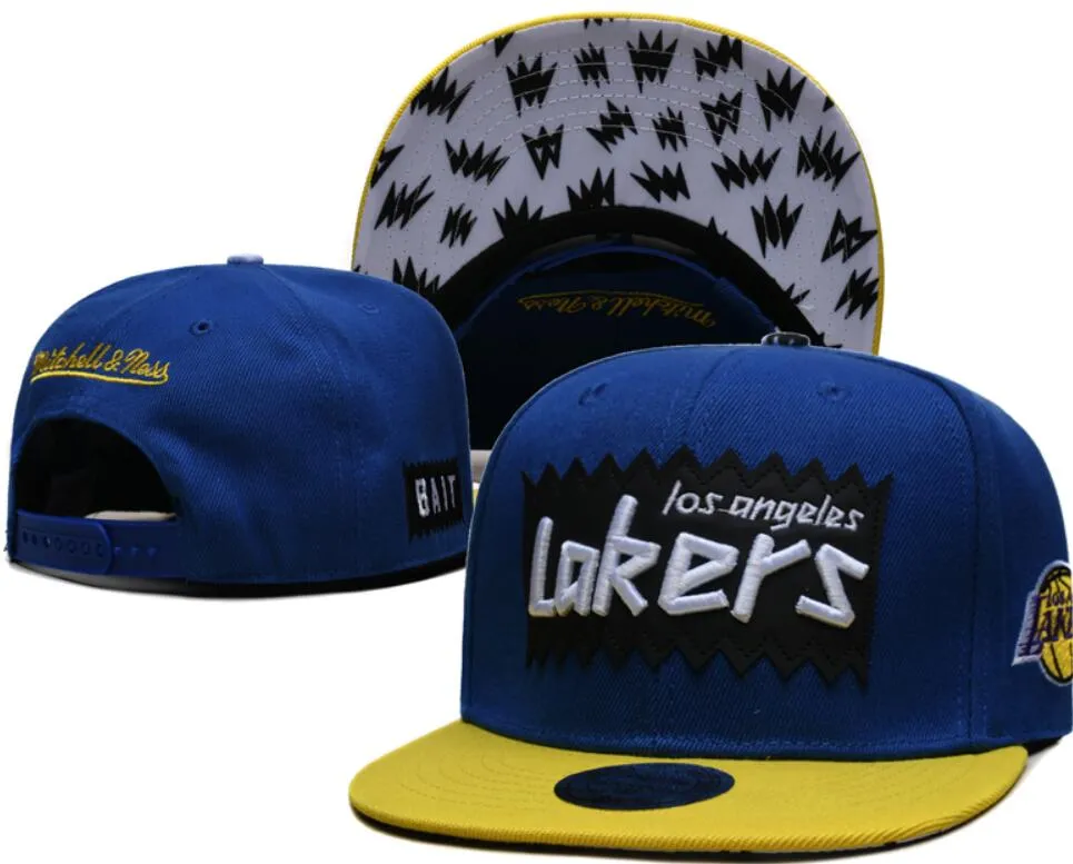 American Basketball „Lakers” Snapback Hats Teams Luksusowe projektantów finałów szafka na szafkę Casquette Sport Hat Strapback Shap Back Regulble Cap A24