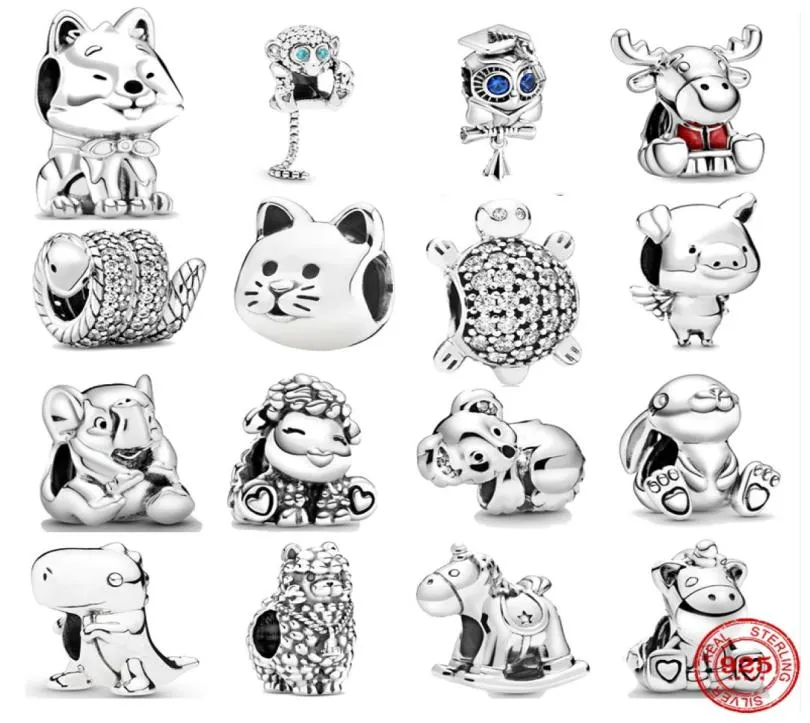 925 Silver Charm Beads Dangle Koala Bruno The Unicorn Rabbit Dog Pig Y Llama Pärlor Fit Charms Armband DIY JEYCHIRRY ACCTIONSER2986879