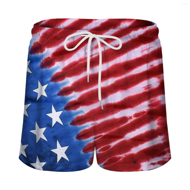 Women's Shorts Independence Day Women American Flag Patterns Casual Drawstring Elastic Waist Short Pants 4 Of Denim Plus Size