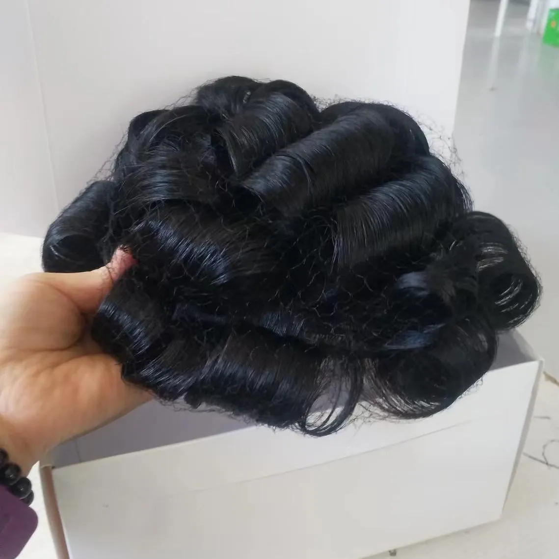 Men's Wig Swiss Lace Human Hair Toupee Durable Handmade Capillary ...