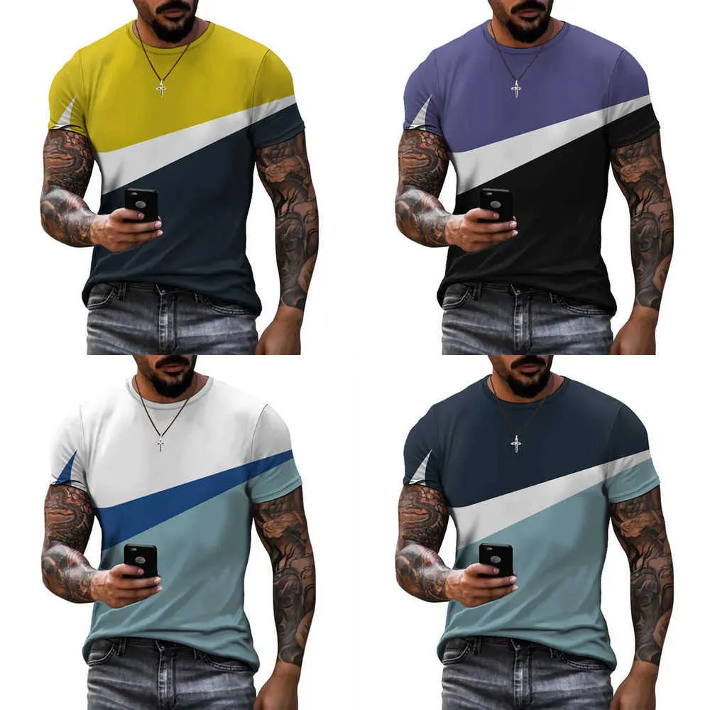 2022 Mens T Shirt Designer Olśniewające lato nowe modele w stylu sportowym zszywanie drukowanych krótkich topów