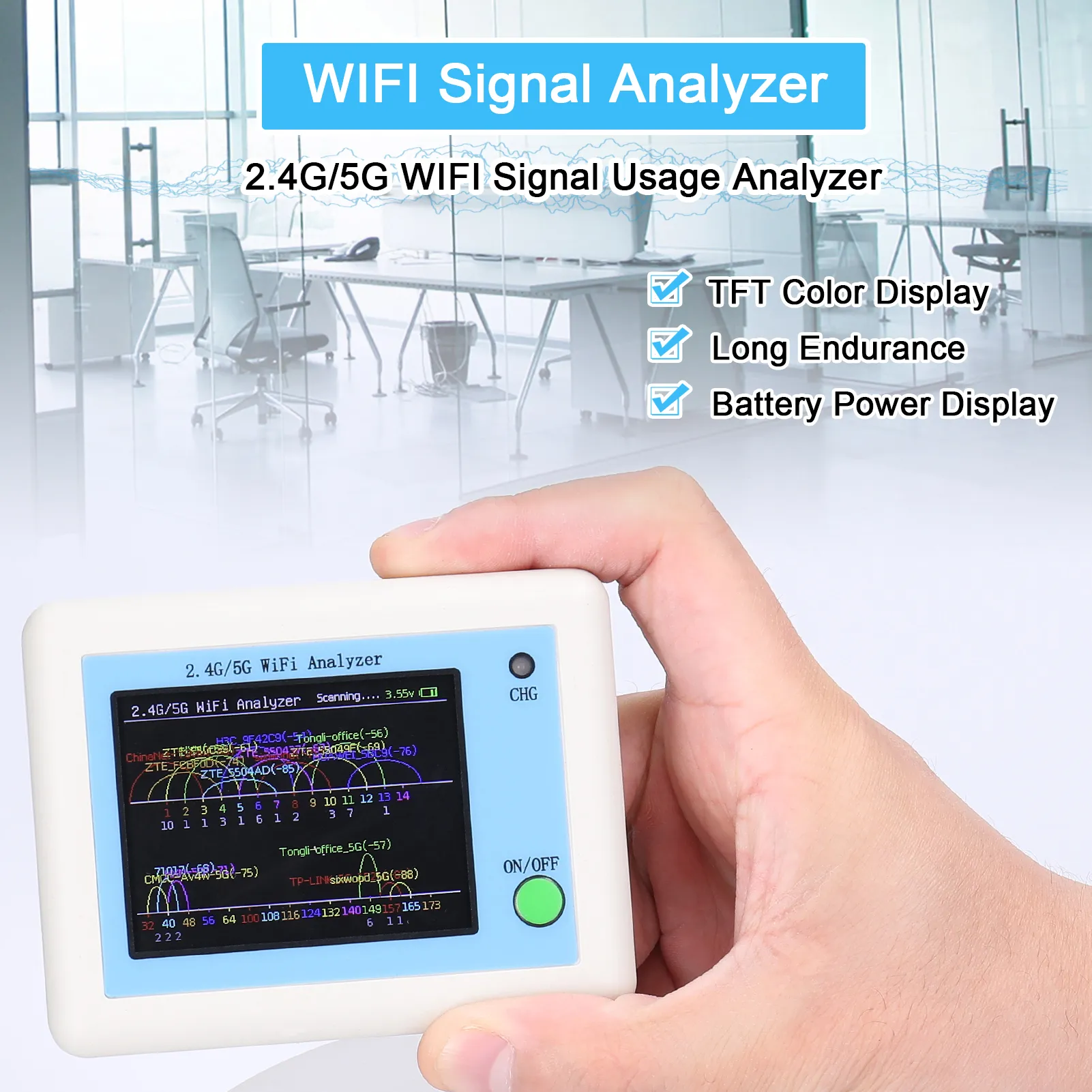 2024 Upgraded2.4G/5G WiFi Signal Scanner with 2.4-Inch Display, Network ...