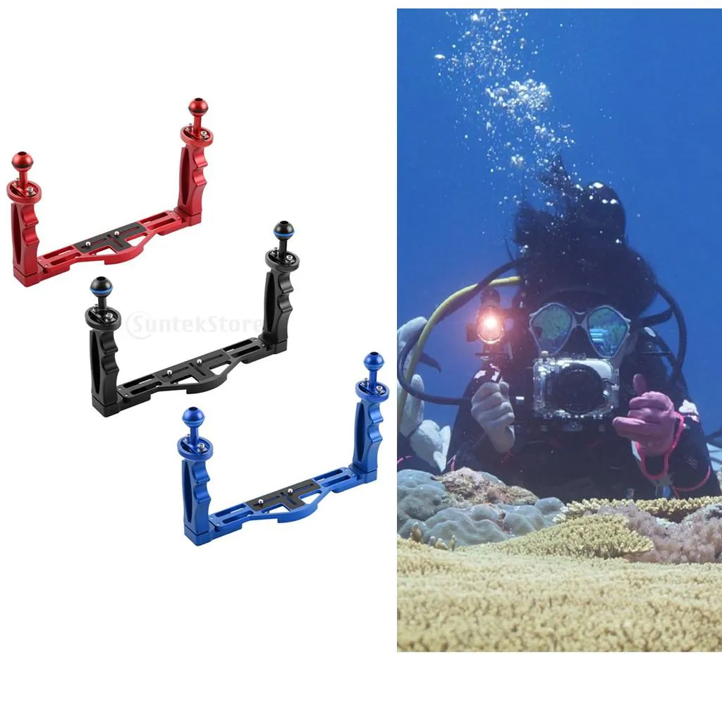 JUJNE Dubbele Handgreep Tray Stabilizer – Aluminium, Voor Onderwatercamerahuisjes En Duikcamera's