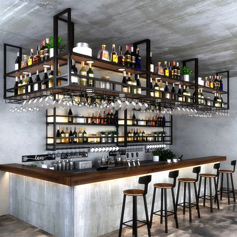 Black Metal Bar Frame Modern Hanging Bar Cabinet With Square Storage And Wine Rack Elegant Organizer For Houses Display And Furniture Organization From Homepro18 83.85 DHgate.Com