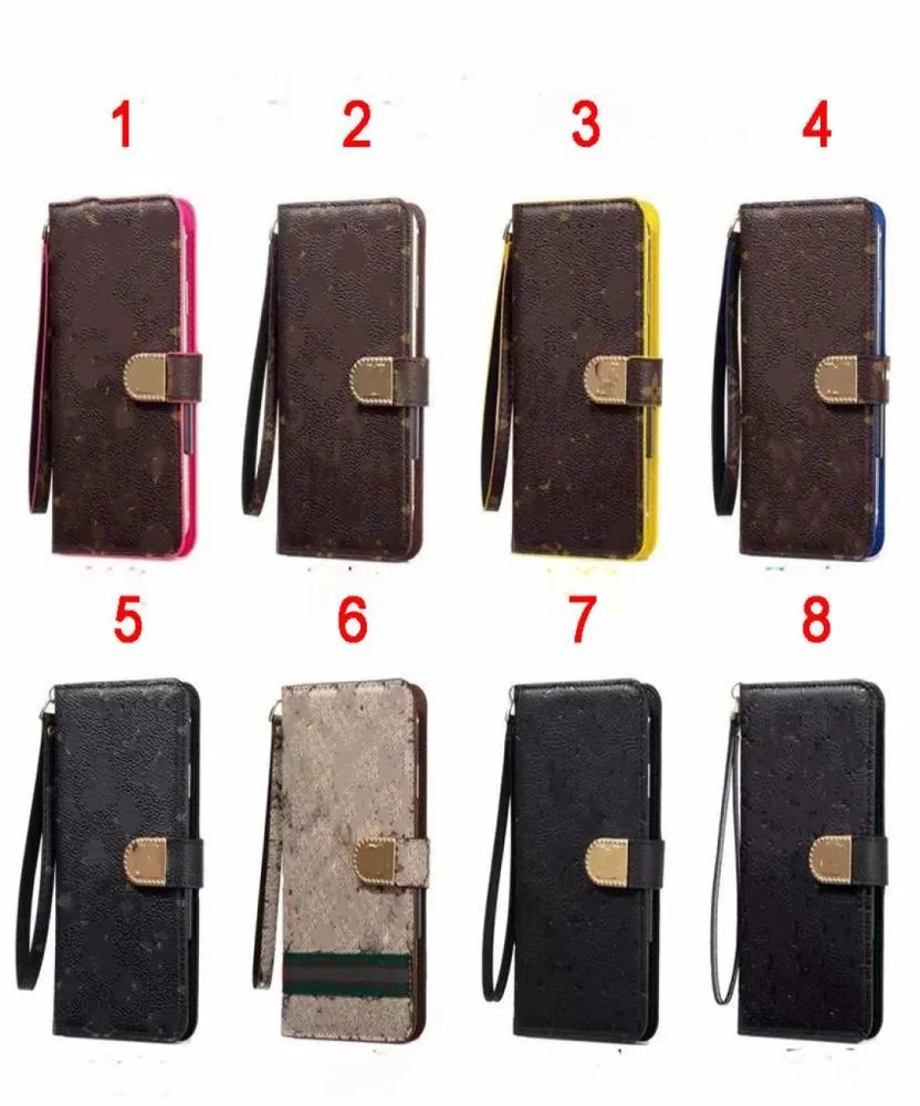 Modedesigner Telefonfodral för iPhone 13 11 Pro Max 12 Mini Flip Wallet Pu Leather Imprint Flower Mobiltelefonskal Back Cover X X8728150