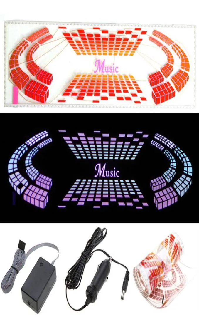 Carstyling Car Sticker Music Rhythm LED Flash Light Lamp Voiceactivated Equalizer Automobiles Cardetector Stickers7936227