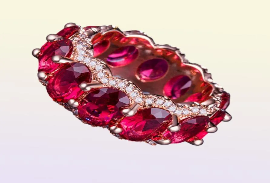 Roségouden ringen diamanten ring luxe sieraden topaz kristal smaragd moissaniet saffier ring kostuum sieraden smaragd ring b1092 20117331260