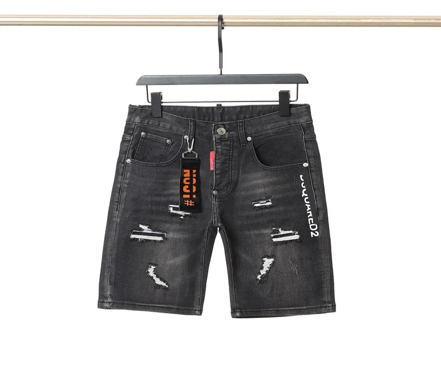 Fashion mens Summer Shorts Stretch Slim Skinny Fit Jeans Men Cotton Casual Distressed Short Knee Length Denim Clothing2022NEW6966751